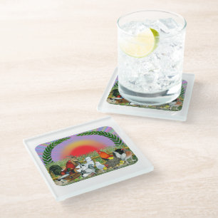 Posavasos De Vidrio Animales de granja