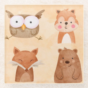 Posavasos De Vidrio Animales Lindos