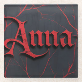 Posavasos De Vidrio Anna en gótico