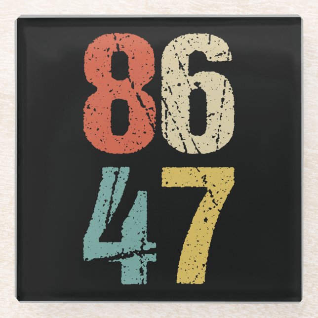 Posavasos De Vidrio Anti-Trump - 86 47 I (Anverso)