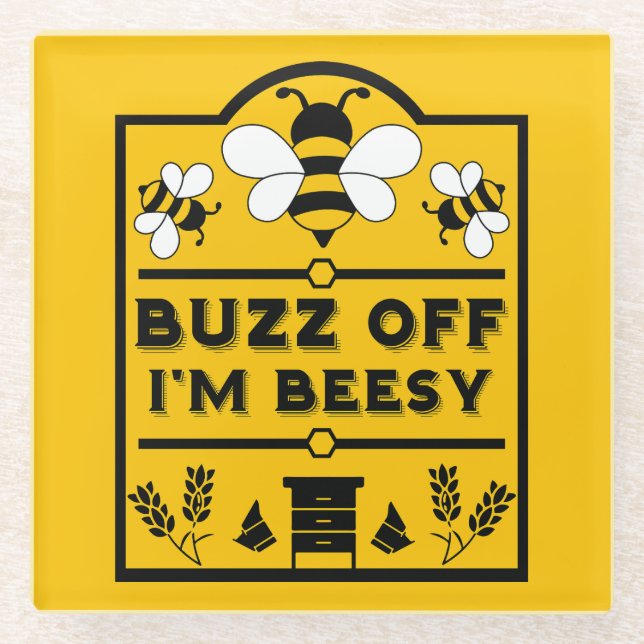 Posavasos De Vidrio Apiary Honey Farmer (Anverso)