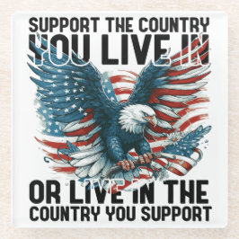 Posavasos De Vidrio Apoye a su país