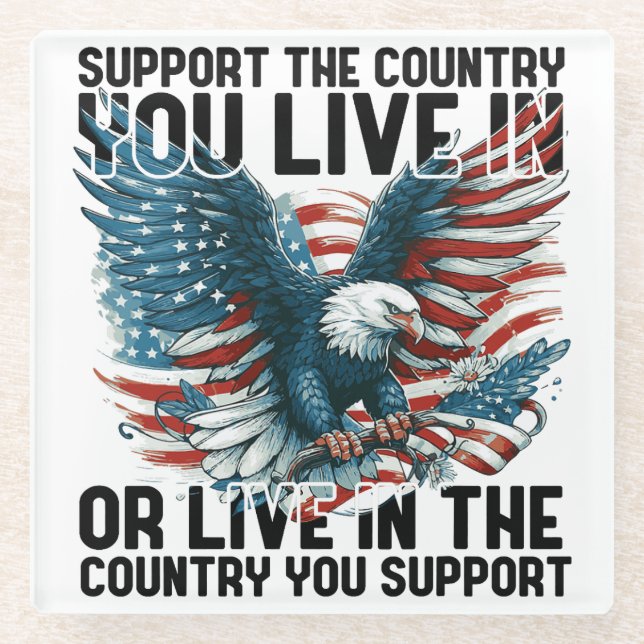 Posavasos De Vidrio Apoye a su país (Anverso)