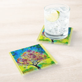 Posavasos De Vidrio Aproximación de invierno a la montaña rusa de vidr