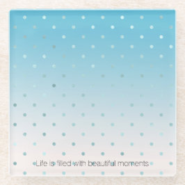 Posavasos De Vidrio Aqua Glam Dots Ombre