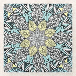 Posavasos de vidrio Aqua Kaleidoscopio