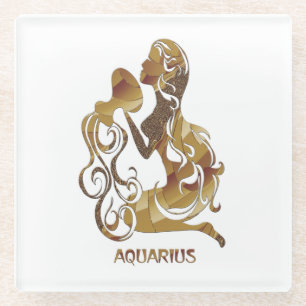 Posavasos De Vidrio Aquarius Zodiac