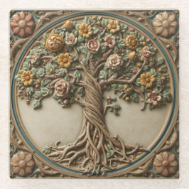 Posavasos De Vidrio árbol de la vida de William Morris Vintage pre-raf