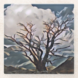 POSAVASOS DE VIDRIO ÁRBOL DE MONTAÑA