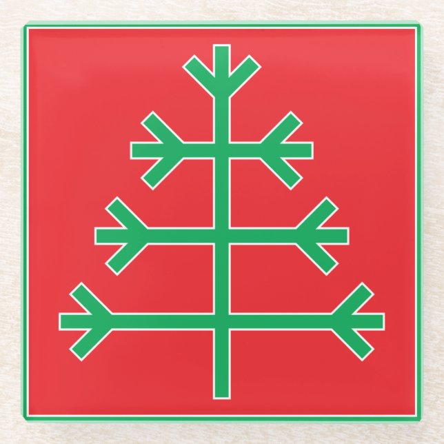 Posavasos De Vidrio árbol de Navidad (Anverso)