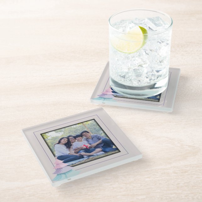 Posavasos De Vidrio Árbol de Navidad Pastel (Angular)