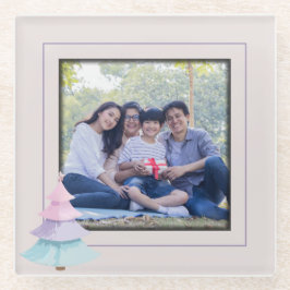 Posavasos De Vidrio Árbol de Navidad Pastel