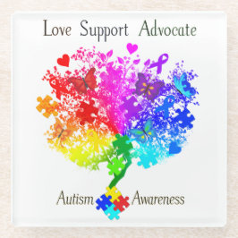 Posavasos De Vidrio Árbol del espectro autista