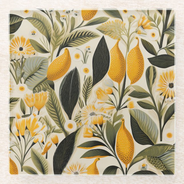 Posavasos De Vidrio Arboleda Botánica de Limón (Anverso)