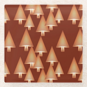 Posavasos De Vidrio Árboles de Navidad metálicos modernos - cobre