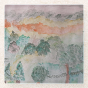 Posavasos De Vidrio Árboles En La Bahía