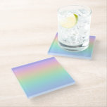 Posavasos De Vidrio Arcoiris pastoral<br><div class="desc">Un degradado de colores arcoiris pastel.</div>