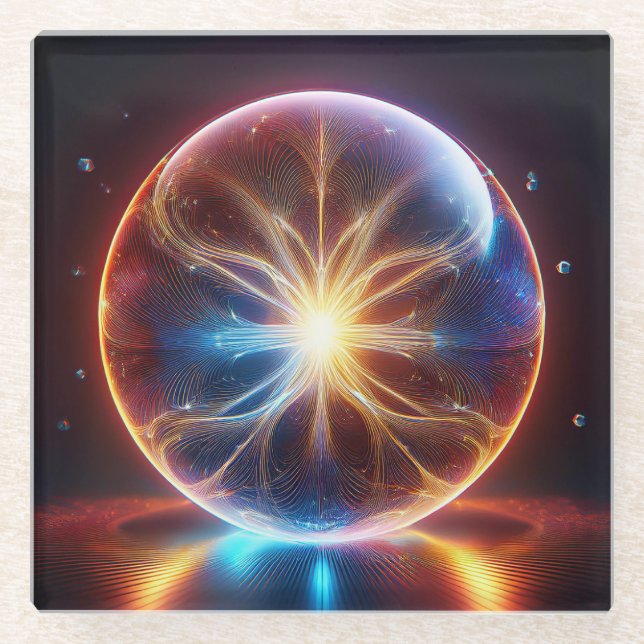 Posavasos De Vidrio Arcos eléctricos dentro del Globe de vidrio transp (Anverso)