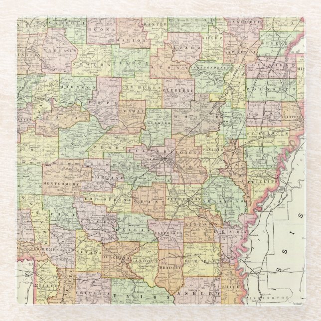 Posavasos De Vidrio Arkansas 6 (Anverso)