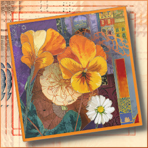 POSAVASOS DE VIDRIO - Arreglo Floral Colorido