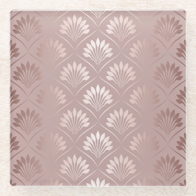 Posavasos De Vidrio Art Deco: Elegancia De Entramado De Oro. (Anverso)