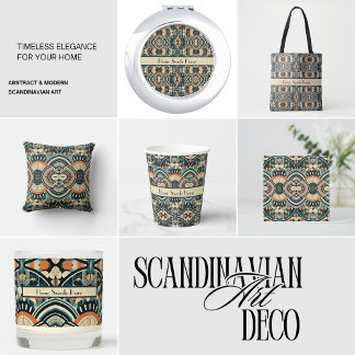 Posavasos De Vidrio Art Déco escandinavo personalizable