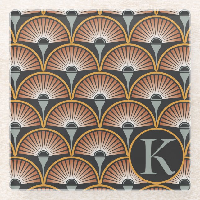 Posavasos De Vidrio Art Deco Jazz Age Sunset Jukebox (Anverso)