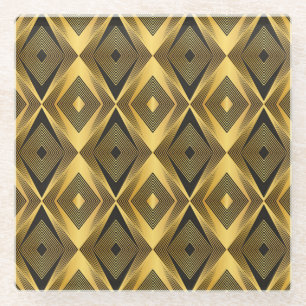 Posavasos De Vidrio Art Deco: Resumen de fondo geométrico