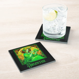Posavasos De Vidrio Art Nouveau Absinthe