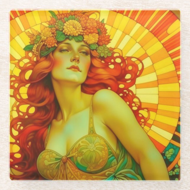 Posavasos De Vidrio Art Nouveau Litha (Anverso)