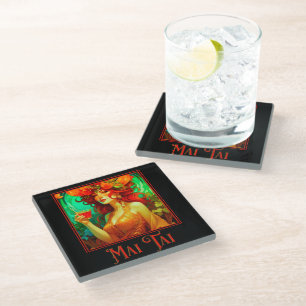 Posavasos De Vidrio Art Nouveau Mai Tai