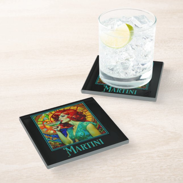 Posavasos De Vidrio Art Nouveau Martini (Angular)