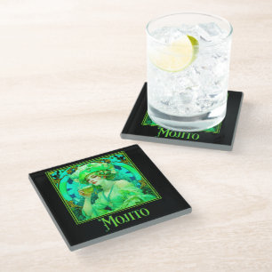 Posavasos De Vidrio Art Nouveau Mojito
