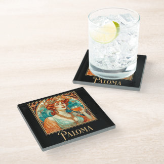 Posavasos De Vidrio Art Nouveau Paloma