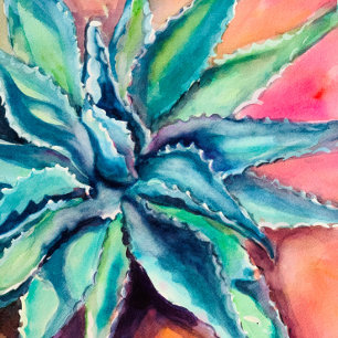 Posavasos De Vidrio Art Print - Texas Agave Poster