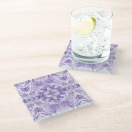 Posavasos De Vidrio Arte abstracto acuarela morado claro sombra