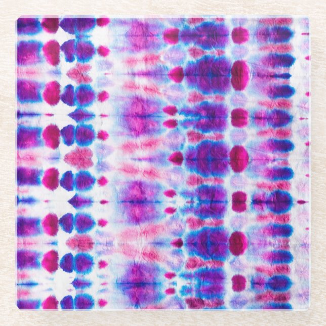 Posavasos De Vidrio Arte abstracto brillante de amarillo rojo (Anverso)