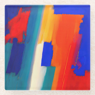 Posavasos De Vidrio Arte abstracto de "Raspberry Rhapsody"