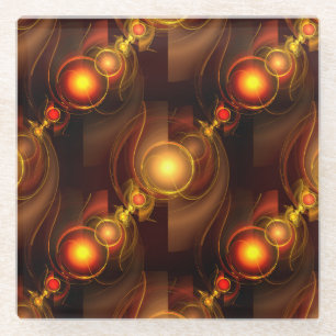 Posavasos De Vidrio Arte abstracto moderno boho elegante patrón #501 d