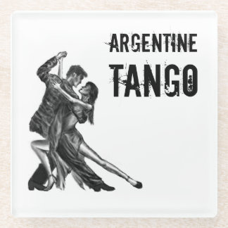 Posavasos De Vidrio Arte argentino de danza del tango - montaña rusa d
