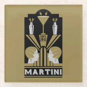 Posavasos De Vidrio Arte Art Decó de Martini