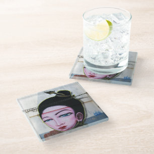Posavasos De Vidrio Arte callejero de Lady Lao Graffiti