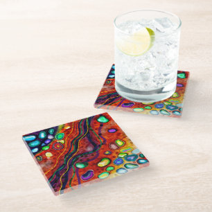 Posavasos De Vidrio Arte colorido