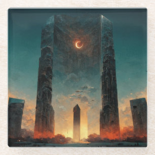 Posavasos De Vidrio Arte de ciencia ficción de Black Gate