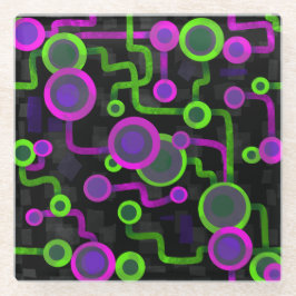 Posavasos De Vidrio Arte de circuito de Cyberpunk Rave