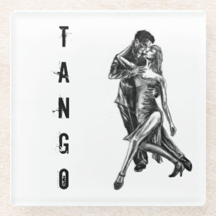 Posavasos De Vidrio Arte de danza argentina del tango - Montaña de vi