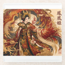 Arte de Geisha Fénix Japonesa | Diseño de Mitologí