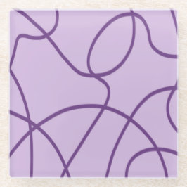 Posavasos De Vidrio Arte de línea en morado