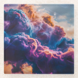 Posavasos De Vidrio Arte de Nebulosa Espacial Abstracta - Cósmico Colo