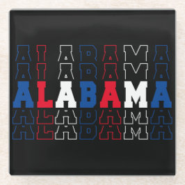 Posavasos De Vidrio Arte de palabras apiladas de Alabama